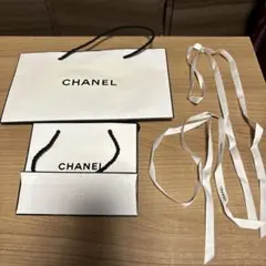シャネルCHANEL 紙袋2枚 リボン2本 セット ショッパー  ショップ袋