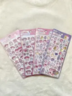 【正規品】在庫少なくなってます‼︎マイメロ&キティ　3D立体シール　4シートセット