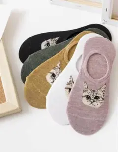 【新品】可愛い猫柄 5足ソックスセット アンクルソックス カラフル