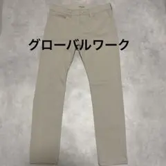 グローバルワーク モーションテックスキニーパンツ メンズSストレッチベージュ