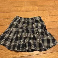 petit main 130cmネイビーとベージュのチェック柄 スクールスカート
