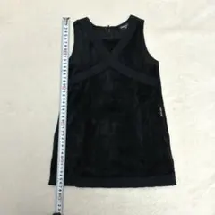 COMME CA ISM 黒 ノースリーブワンピース 90 ベロア素材