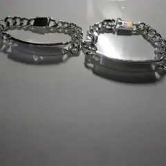 シルバーチェーンペアブレスレット