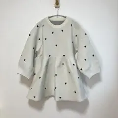 Lajour ハート柄7分袖ニット アイボリー黒