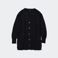 UNIQLO／UVカットⅤネックロングカーディガン／ブラック／M