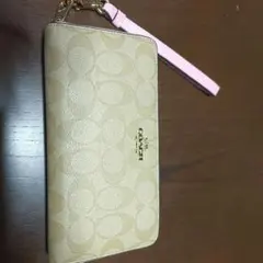 COACH 長財布 ベージュ ピンク
