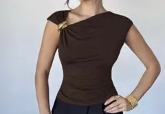 SHEIN ノースリーブ ブラウン Mサイズ