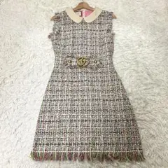 美品✨ GUCCI ノースリーブワンピース　ツイード　マルチカラー　40のサムネイル