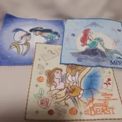 ディズニープリンセス フリースタオルハンカチ3枚セット