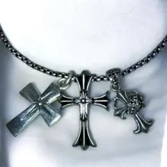 メンズ シルバークロス クローバー ネックレス シルバー925