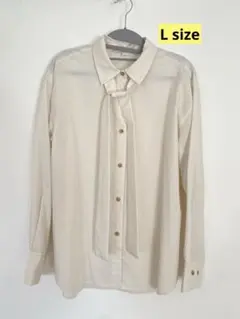 レディース トップス 長袖 スーツ アイボリー シャツ L