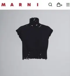 ブラックコットンクロップドベスト（ボクシーフィット）MARNI 42 ブラックのサムネイル
