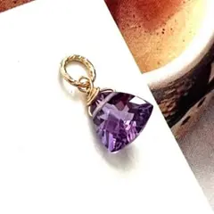 1点作品☆ 宝石質アメジスト14kgfネックレストップ