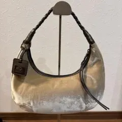 【美品】pelle bolsa ペレボルサ キャンパス×レザー ハンドバッグ