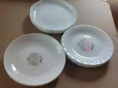 月桂冠】アルコパル ル・ブラン 白い小皿6点 フランス デュラン社 昭和