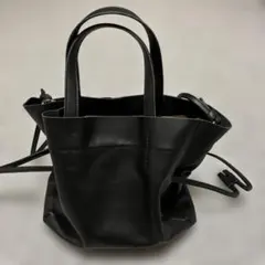 2WAY レザー ショルダーバッグ ブラックのサムネイル