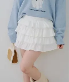 NICE CLAUP レースフリルミニスカート