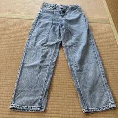 ブルーワイドレッグデニムパンツ