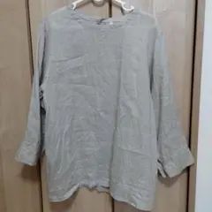 無印良品　麻シャツ　Lサイズ　ベージュ グレー