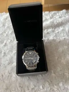 Armani ブラック アナログ時計 箱付き
