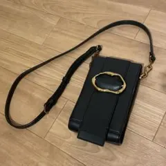 CHARLES & KEITH ブラック ゴールドバックル ショルダーバッグ