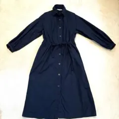 UNIQLO＆JW ANDERSONコラボ　Mネイビーシャツワンピース綿100%のサムネイル