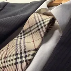 美品 BURBERRY LONDON ノバチェック シルク ネクタイ 日本製