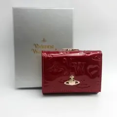 ヴィヴィアンウエストウッド 財布 三つ折りウォレット エナメル銀ロゴ