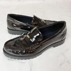 ZARA ザラ ペニーローファー 厚底 トラックソール 黒 ブラック 26㌢のサムネイル