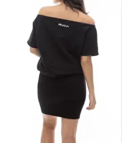 RVCA オフショルダー ミニワンピース ブラック