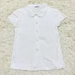2472 美品✨ファミリア キッズ 120 半袖ブラウス 発表会 結婚式 丸襟