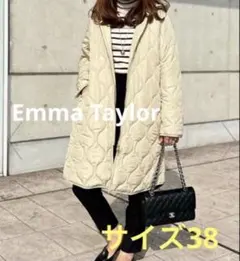 Emma Taylor フード付きキルティングジャケット サイズ38 ベージュ