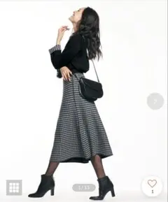 【STORY12月号掲載】リバーシブルニットセットアップ 自由区 千鳥格子 32