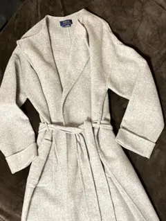 エレガントダブルフェイスウール100% 共布ベルト付き