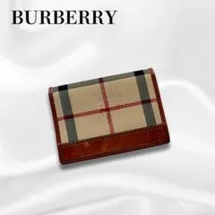 美品 Burberrys バーバリー 札入れ 本革 ブラウン ノバチェック 薄型 
