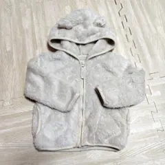 フード付きベビーアウター クリーム色