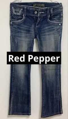 RED PEPPER レッドペッパー デニムパンツ 羽刺繍 サイズ26