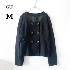 ☆GU　ノーカラージャケット　М　黒　ダブルボタン　卒業式　セレモニー　431