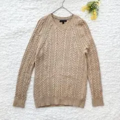 極美品✨バナナリパブリック　ケーブル編みニットセーター　L ベージュ　シンプル