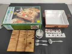 2F 【本格和風】おでん・湯豆腐鍋セット 槌目調 銅鍋 木蓋・仕切り