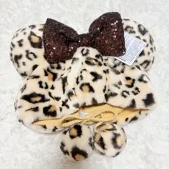 【即日発送】茶色 ブラウン ヒョウ柄 ファンキャップ ミニー ディズニー