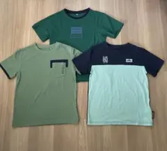 140 キッズTシャツ 3枚セット グリーン系