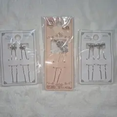 花モチーフ ヘアピン 3個セット