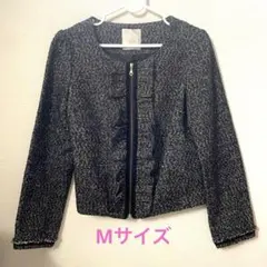 ツイード ノーカラージャケット　Mサイズ