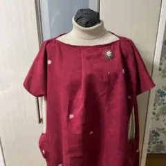 着物リメイク　半袖チュニック　おまけ付きのサムネイル
