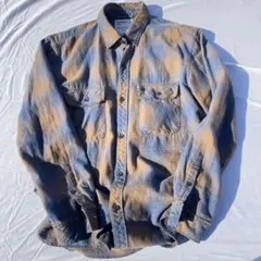 長袖シャツ チェック柄　古着　シャツ　ネルシャツ　メンズ　レディース