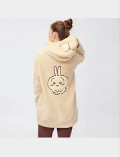 GU×ちいかわ マシュマロフィールラウンジパーカ(うさぎ)
