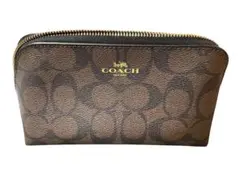 COACH ポーチ チェック柄 ドーム型 - メルカリ