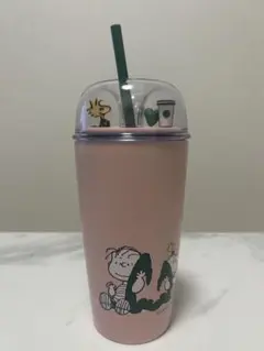 スタバ スヌーピー コラボ ステンレスゴールドカップタンブラー ピンク473ml