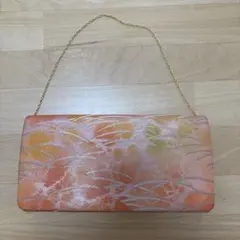 花柄オレンジ和装用バッグ